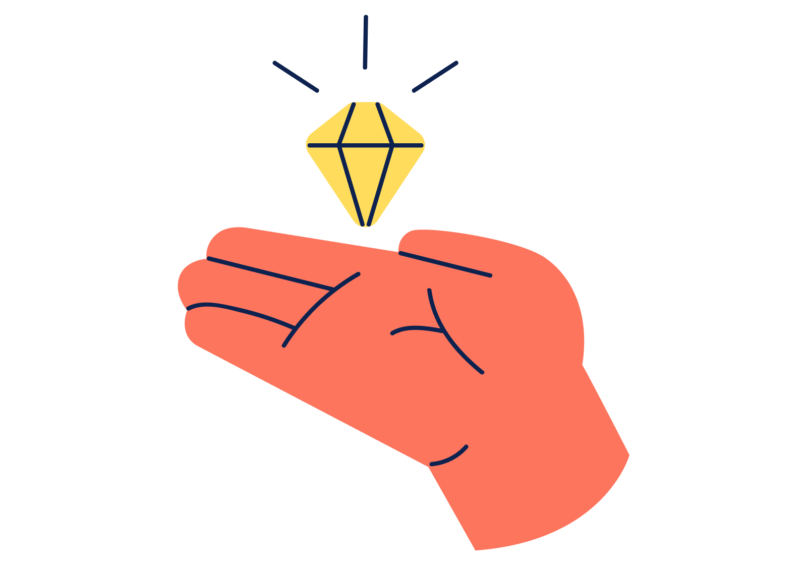 Diamond on hand showing exclusivity