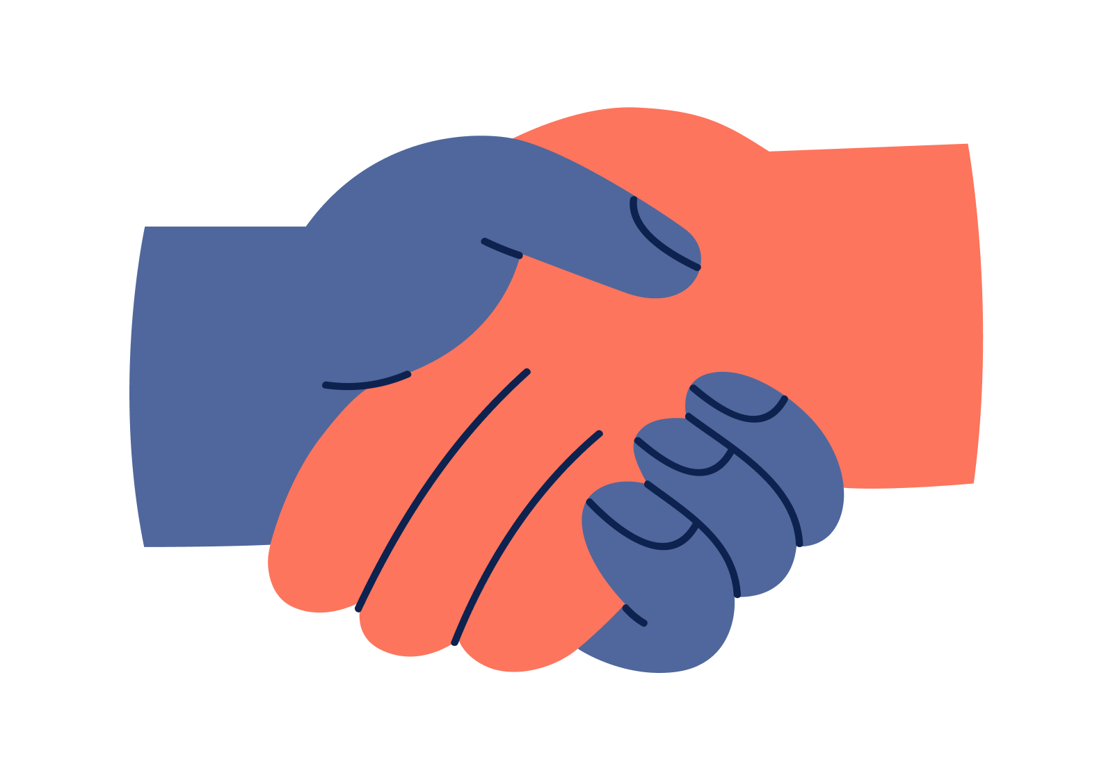 Employers and candidates shaking hands