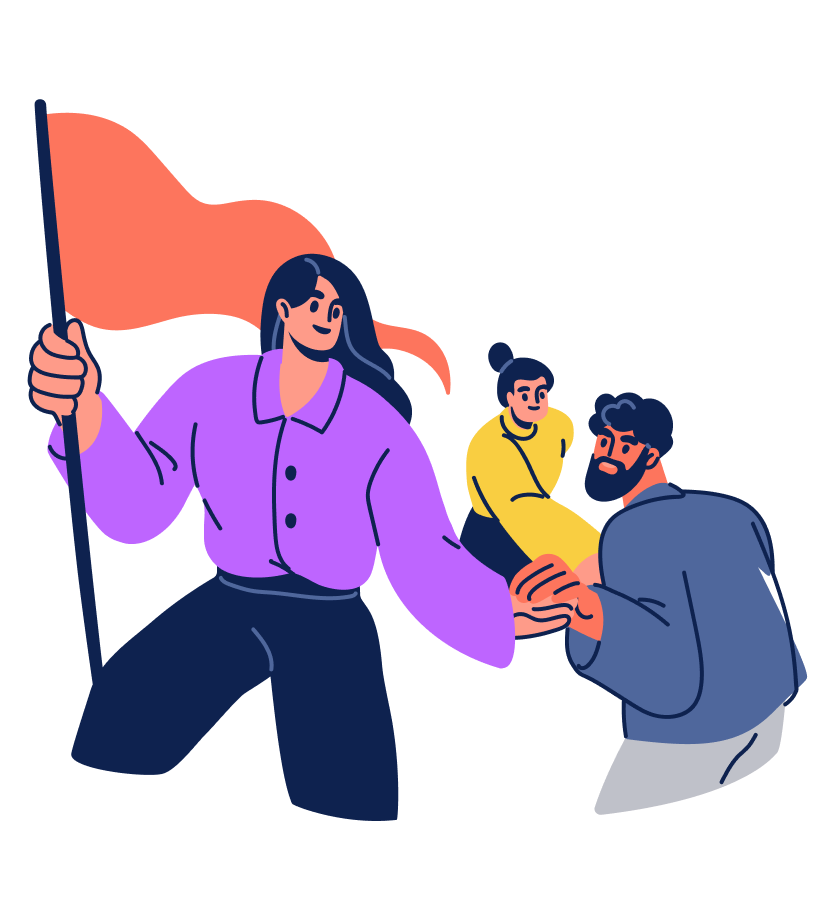 A leader guiding towards the mission